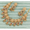 Rajwadi Collection  Pota Stone And Pearl  Necklace Set