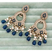 Rajwadi Collection Royal Crystal Stone And Beads Designer Dangler Earrings