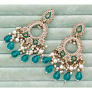 Rajwadi Collection Royal Crystal Stone And Beads Designer Dangler Earrings