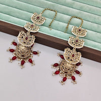 Rajwadi Collection Luxury Crystal Stone Pearl And Beads Jhumki Earrings