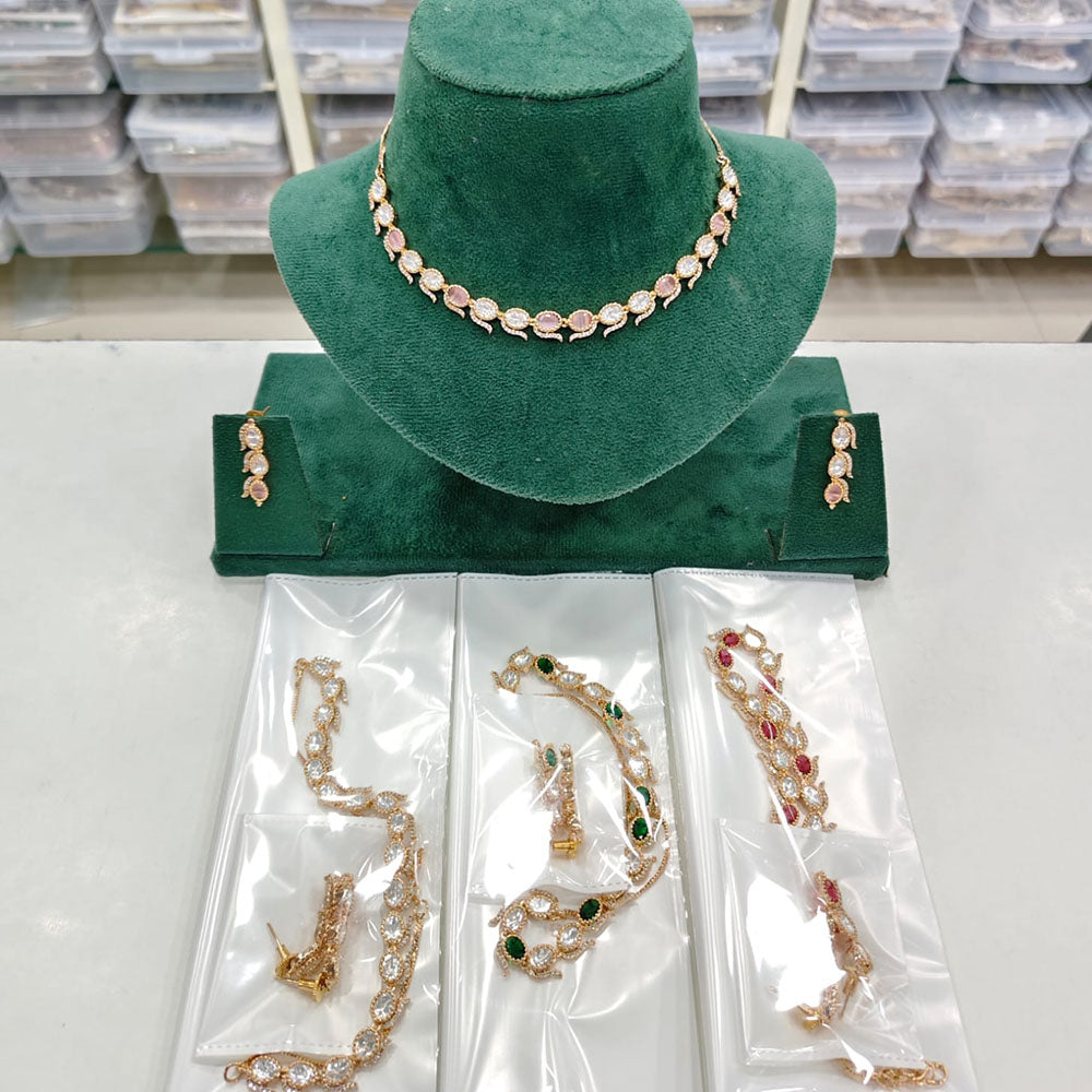 Rajwadi Collection Regal Polki Kundan Stone Festive Necklace Set