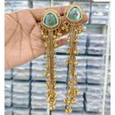 Rajwadi Collection Royal Kashmiri Long Pota Stone And Ghungroo Dangler Earrings