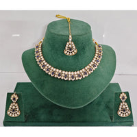 Rajwadi Collection Heritage Pota Stone Necklace Set
