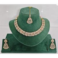 Rajwadi Collection Heritage Pota Stone Necklace Set