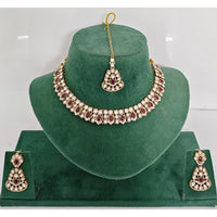 Rajwadi Collection Heritage Pota Stone Necklace Set
