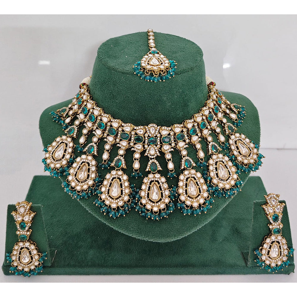 Rajwadi Collection Heritage Pota And Austrian Stone Beads Necklace Set