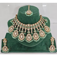 Rajwadi Collection Heritage Pota And Austrian Stone Beads Necklace Set