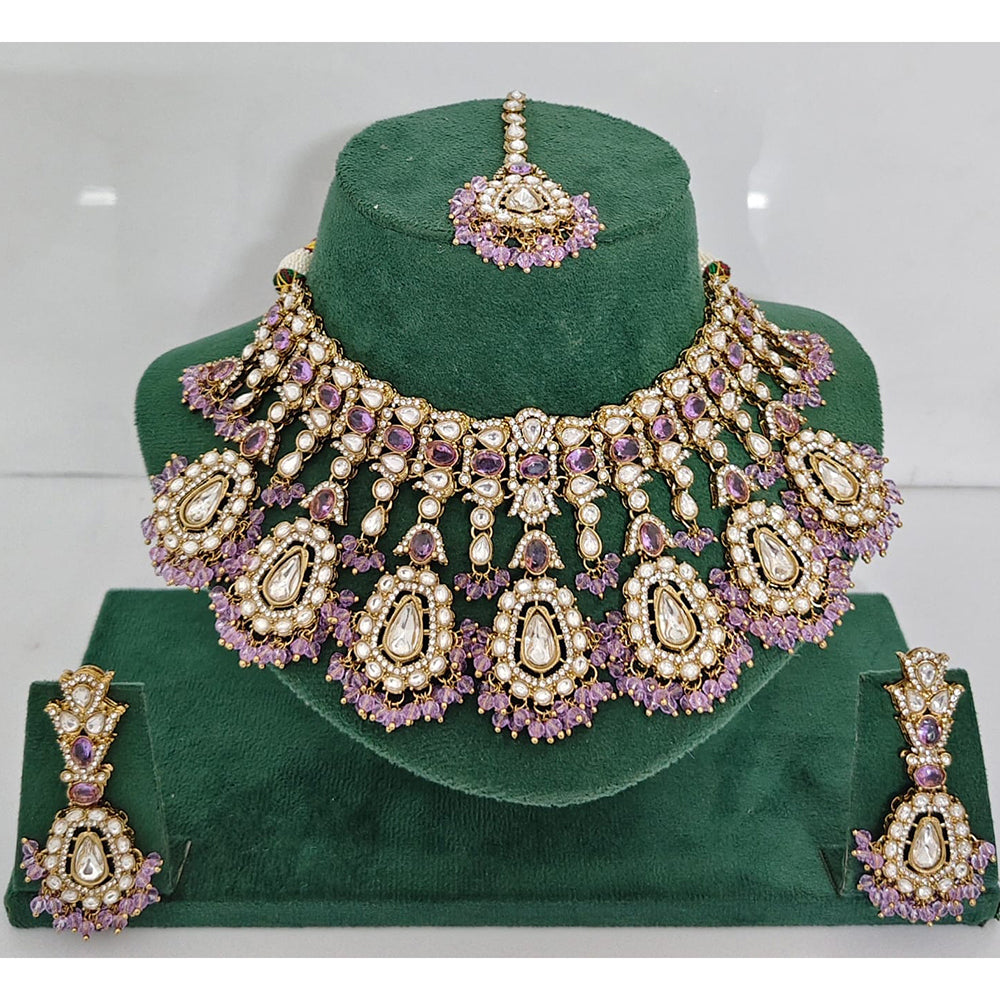 Rajwadi Collection Heritage Pota And Austrian Stone Beads Necklace Set