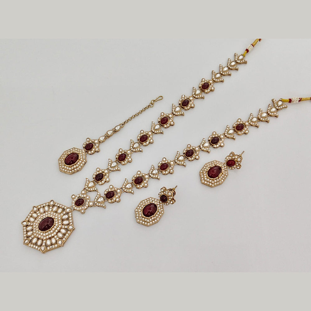 Rajwadi Collection Heritage Pota And Austrian Stone Beads Necklace Set