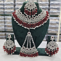 Rajwadi Collection Traditional Crystal Stone And Pearl Necklace Set