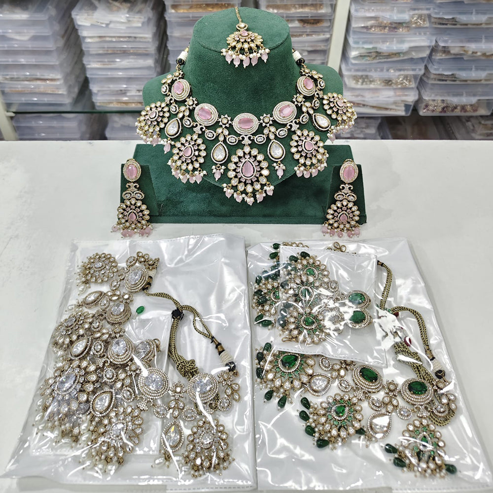 Rajwadi Collection Heritage Polki Kundan Stone And Beads Choker Necklace Set