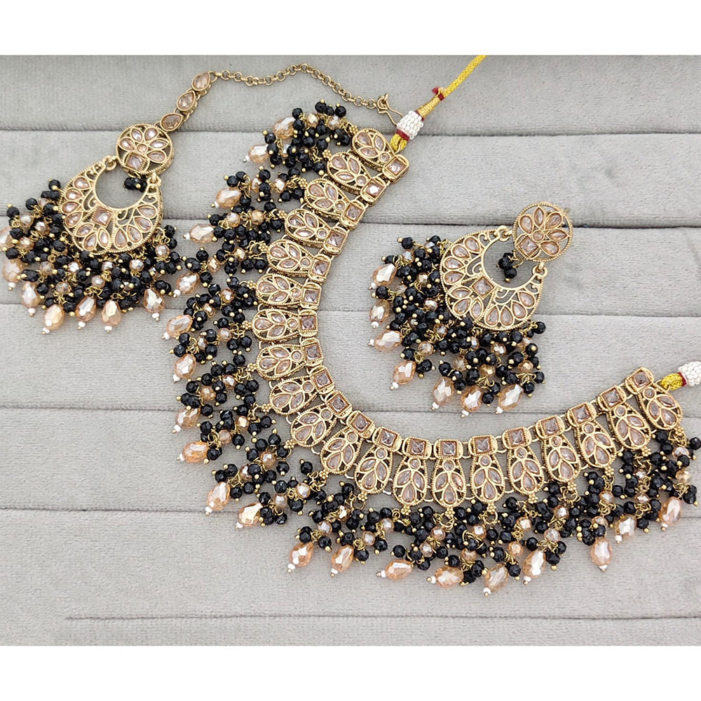 Rajwadi Collection Traditional Crystal Stone And Pearl Necklace Set