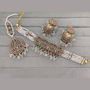 Rajwadi Collection Premium Polki Kundan Stone And Pearl Choker Necklace Set
