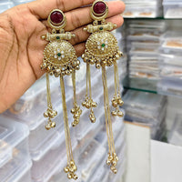 Rajwadi Collection Royal Pota Stone Ghungroo Dangler Earrings