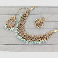 Rajwadi Collection Traditional Crystal Stone And Pearl Necklace Set