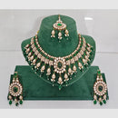 Rajwadi Collection Designer Pota Stone Pearl And Beads Choker Necklace Set 