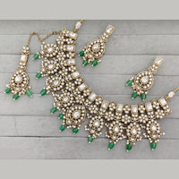 Rajwadi Collection Designer Pota Stone Pearl And Beads Necklace Set