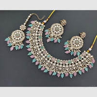 Rajwadi Collection Designer Pota Stone Pearl And Beads Necklace Set 