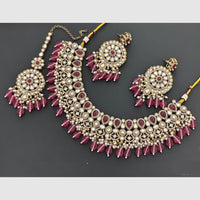 Rajwadi Collection Designer Pota Stone Pearl And Beads Necklace Set