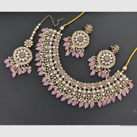 Rajwadi Collection Designer Pota Stone Pearl And Beads Necklace Set