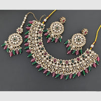 Rajwadi Collection Designer Pota Stone Pearl And Beads Necklace Set