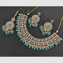 Rajwadi Collection Designer Pota Stone Pearl And Beads Necklace Set