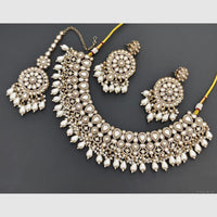 Rajwadi Collection Designer Pota Stone Pearl And Beads Necklace Set
