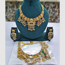 Rajwadi Collection Designer Pota Stone Pearl And Beads Necklace Set 
