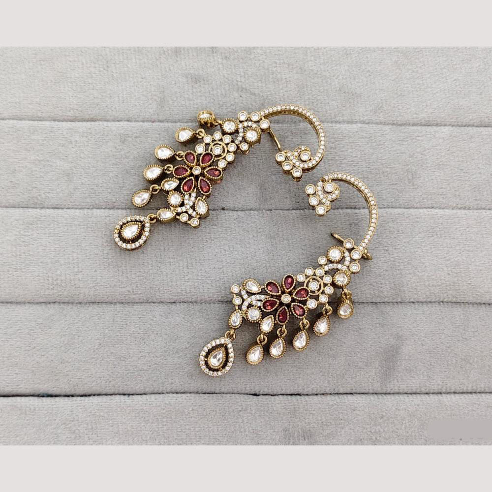 Rajwadi Collection Glamorous American Diamond (Left & Right) Ear Cuff Earrings