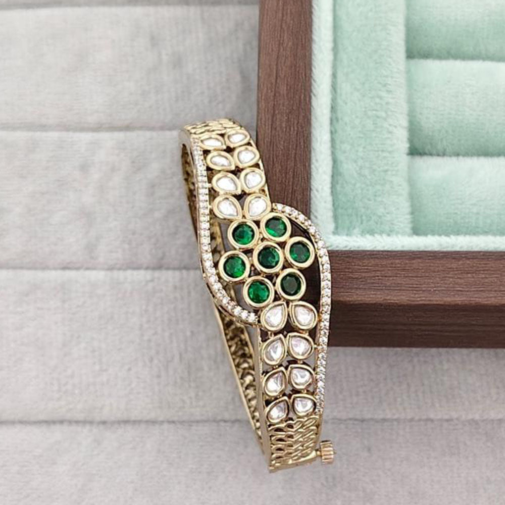Rajwadi Collection Designer Polki Kundan Stone Kada Bracelet