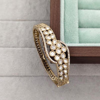 Rajwadi Collection Designer Polki Kundan Stone Kada Bracelet