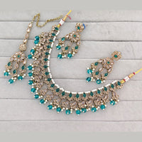 Rajwadi Collection Designer Pota Stone Pearl And Beads Necklace Set