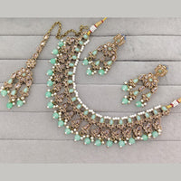 Rajwadi Collection Designer Pota Stone Pearl And Beads Necklace Set