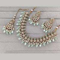 Rajwadi Collection Royal Kundan Pota Stone Pearl And Beads Necklace Set