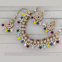 Rajwadi Collection Royal Kundan Pota Stone Pearl And Beads Necklace Set