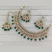 Rajwadi Collection Luxury Kundan Pota Stone Pearl And Beads Necklace Set