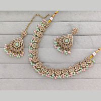 Rajwadi Collection Grand Crystal Stone And Pearl Festive Necklace Set