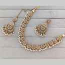 Rajwadi Collection Grand Crystal Stone And Pearl Festive Necklace Set