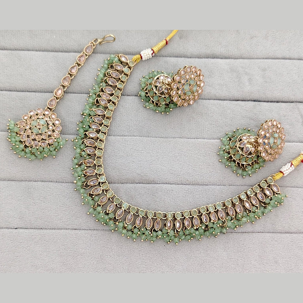 Rajwadi Collection Grand Crystal Stone And Pearl Festive Necklace Set