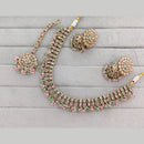 Rajwadi Collection Grand Crystal Stone And Pearl Festive Necklace Set