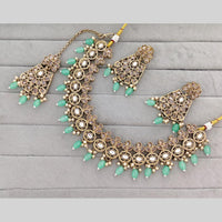 Rajwadi Collection Crystal Stone Pearl And Beads Statement Necklace Set