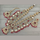Rajwadi Collection Pota Stone Pearl And Beads Statement Long Necklace Set