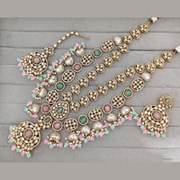 Rajwadi Collection Pota Stone Pearl And Beads Statement Long Necklace Set