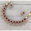Rajwadi Collection Royal Pota And Crystal Stone Statement Necklace Set