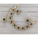 Rajwadi Collection Royal Pota And Crystal Stone Statement Necklace Set