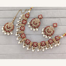 Rajwadi Collection Grand Crystal Stone And Beads Necklace Set