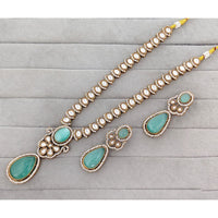 Rajwadi Collection Royal Pota Stone Statement Necklace Set