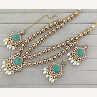 Rajwadi Collection Royal Pota Stone And Pearl Statement Necklace Set