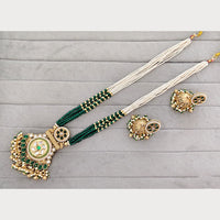 Rajwadi Collection Royal Pota Stone And Pearl Statement Long Necklace Set