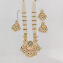 Rajwadi Collection Royal Pota Stone And Pearl Statement Long Necklace Set